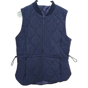 Foray Golf Longline Quilted Vest Women's L Navy NWT